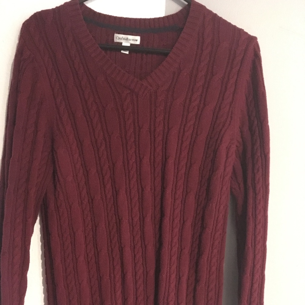 Croft and Barrow Maroon cable sweater